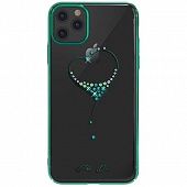 Накладка пластик Kingxbar Swarovski iPhone 11 Pro Сердце Зеленый